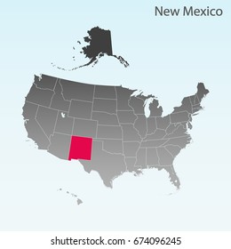 USA state Of New Mexico map