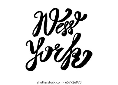 USA State New York Hand-lettering Sign
