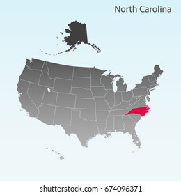 USA state Of North Carolina map