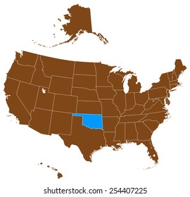 USA state Of Oklahoma map 