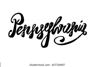 USA State Pennsylvania Hand-lettering Sign