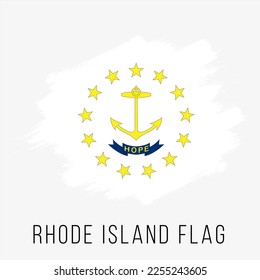 USA State Rhode Island Vector Flag Design Template. Rhode Island Flag for Independence Day. Grunge Rhode Island Flag