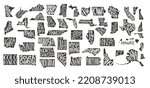 USA state set of text map for print design. Vector graphic design. Typography map. Icon vector. Vintage modern poster typography. USA state name. United States of America with text state names