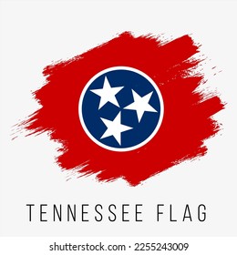 US State Tennessee Vector Flag Design Template. Tennessee Flag zum Unabhängigkeitstag. Grunge-Tennessee-Flagge