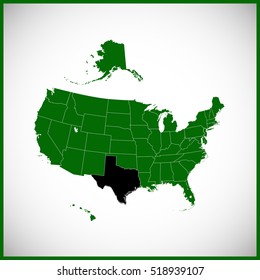 USA state Of Texas map 