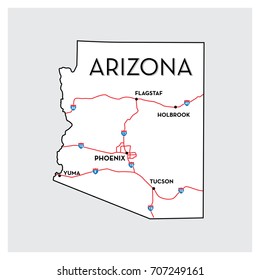 USA State vector map, ARIZONA