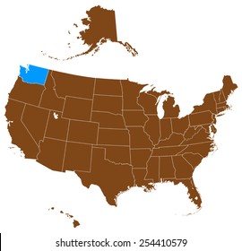 USA state Of Washington map