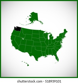 USA state Of Washington map