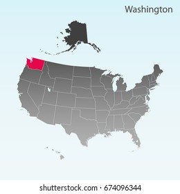 USA state Of Washington map