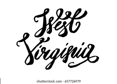 USA State West Virginia Hand-lettering Sign