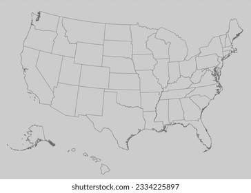 USA states boundaries vector adobe illustrator AI EPS file