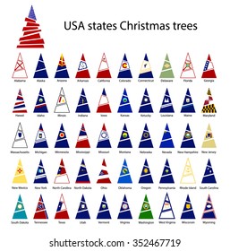 Usa states christmas trees