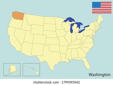 usa states colorful map, vector illustration 
