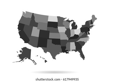 Usa states map isolated for infographic blank usa map template 