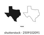 USA states map silhouette, texas map America state map vector outline of united states of America for geography, educational, learning tool