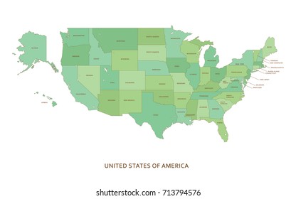 USA states, vector geography background