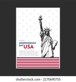 USA Statue of Liberty Independence Day Poster