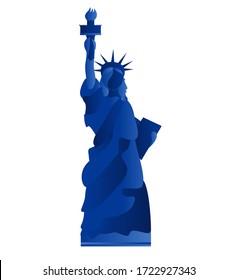 USA statue of liberty isolated on white background. Flat style. Monument sculpture in New York. The national symbol of America. Vector illustration