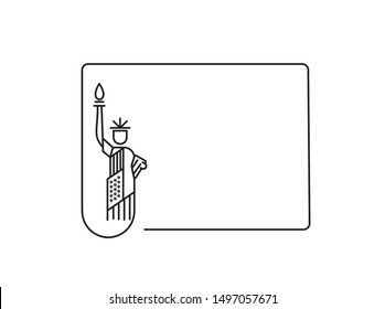 USA Statue of Liberty Landmark. Patriotic America vector illustration