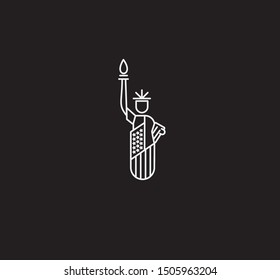 USA Statue of Liberty Landmark. Patriotic America vector illustration