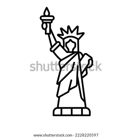 Similar – Image, Stock Photo Iconic Statue of Liberty with a seagull flying by