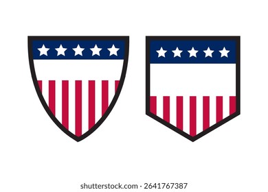 Usa stickers flag labels icon set