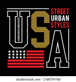 usa street urban styles design typography,vector illustration for print