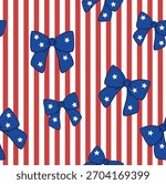 usa stripe star bow repeat seamless pattern