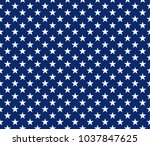 USA style seamless pattern white stars on blue background. Vector illustration.