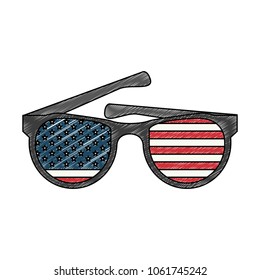 USA sunglasses style scribble