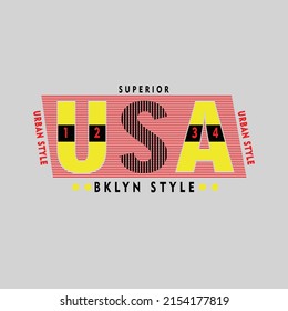 usa superior Premium Vector illustration of a text graphic. suitable screen printing and DTF for the design boy outfit of t-shirts print, shirts, hoodiesand baba suit, kids cottons, etc.