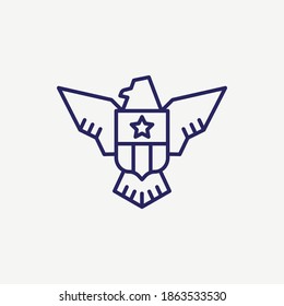USA Symbol Army Eagle Outline Vector Icon