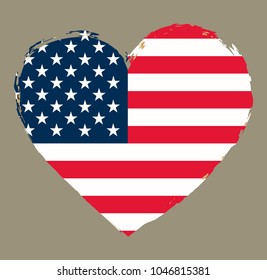 USA symbol.American flag sogn.Vector illustration.