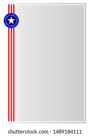 USA symbols border ribbon with a star with empty space for your text.	
