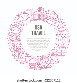 Usa symbols in a circle with place for your text