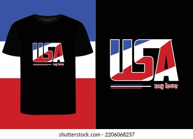 USA t shirt t-shirt design, Love Awesome, Modern and stylish typography slogan. Abstract design with the lines style. Vector print t shirt, T shirt Graphic Design. Free file.
