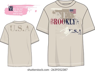USA T, Urban typography hipster street art, BROOKLYN graffity design, graphic tees art, graffiti slogan print, Grunge quote typography. typography street art, t shirt graphics.eps8