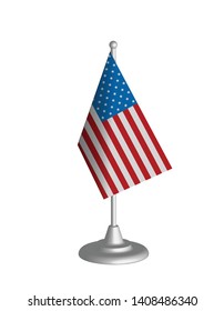 USA table flag, isolated on white background 
