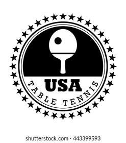 Usa Table Tennis Vector Icon