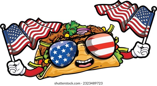 USA Taco Celebrating 4th Of July With The American Flag