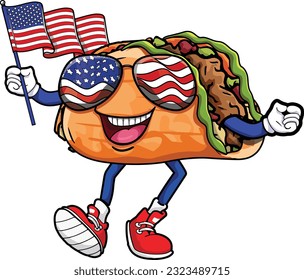 USA Taco Celebrando América Y 4 De Julio Con La Bandera Estadounidense