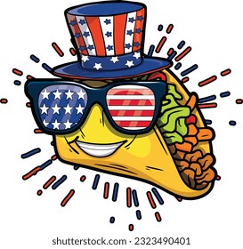 USA Taco Celebrating America And 4th Of July With The American Flag