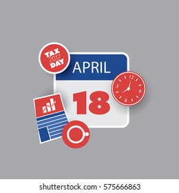  USA Tax Day Reminder Concept - Calendar Design Template 2017