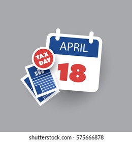 USA Tax Day Reminder Concept - Calendar Design Template for Year 2023