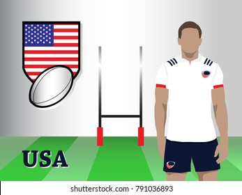 USA team new official rugby kit with jersey and short