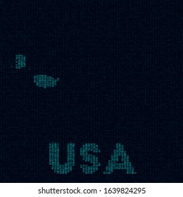 USA tech map. Country symbol in digital style. Cyber map of USA with country name. Stylish vector illustration.