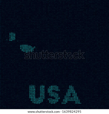 USA tech map. Country symbol in digital style. Cyber map of USA with country name. Stylish vector illustration.