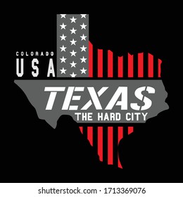 usa texas colorado typography, vector illustration for print