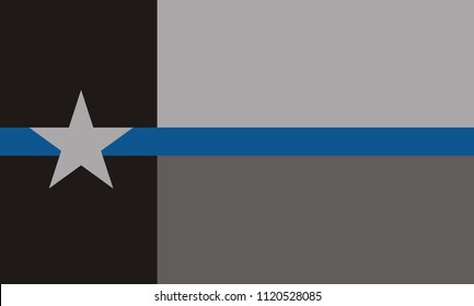 USA Texas Police Flag. Vector EPS 10