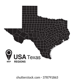 USA Texas regions map